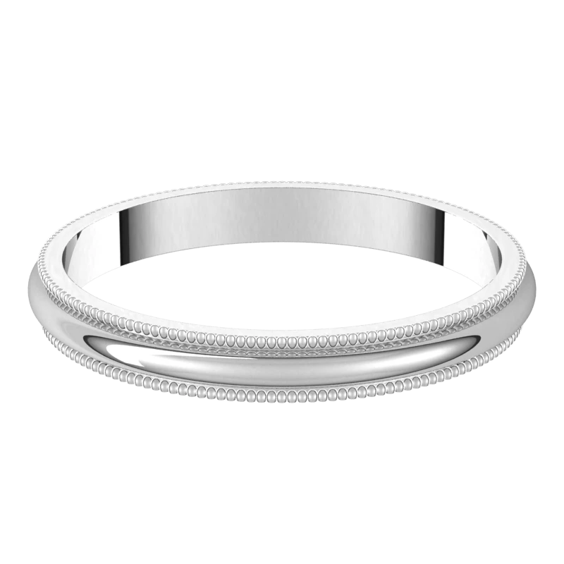 Platinum-2.5mm-Standard-Milgrain-Edge-Wedding-Band-Horizontal-View
