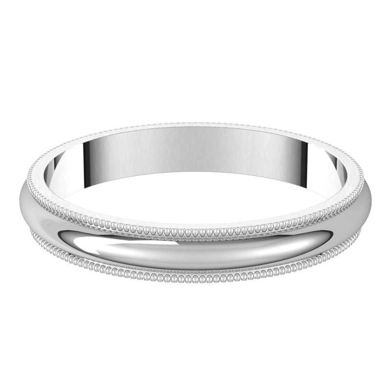 Platinum-3mm-Standard-Milgrain-Edge-Wedding-Band-Horizontal-View