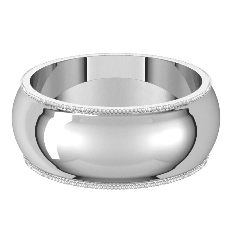 Platinum-8mm-Standard-Milgrain-Edge-Wedding-Band-Horizontal-View