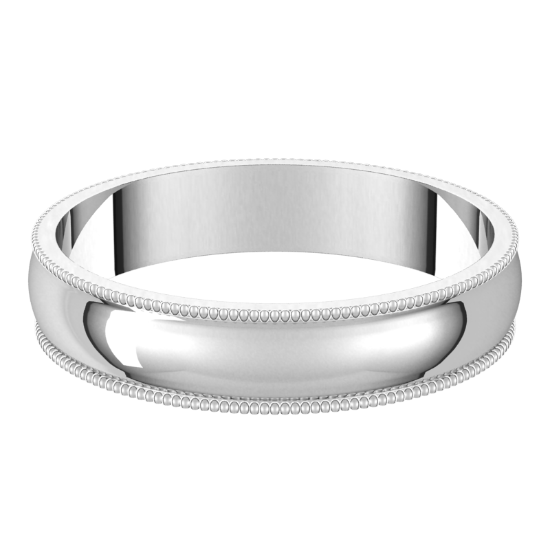 Platinum-4mm-Lightweight-Milgrain-Edge-Wedding-Band-Horizontal-View