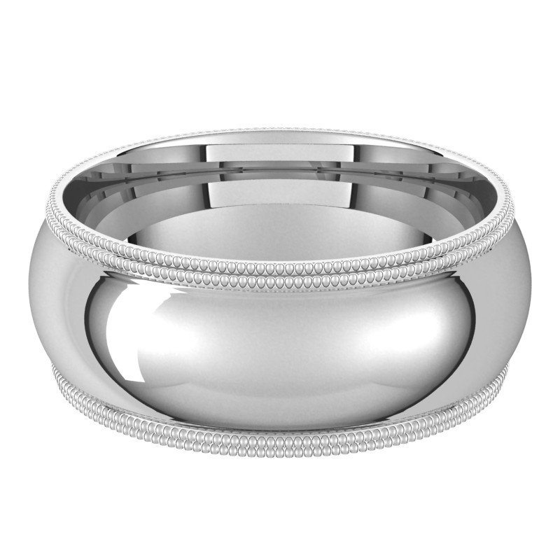 Platinum-8mm-Comfort-Fit-Double-Milgrain-Edge-Wedding-Band-Horizontal-View