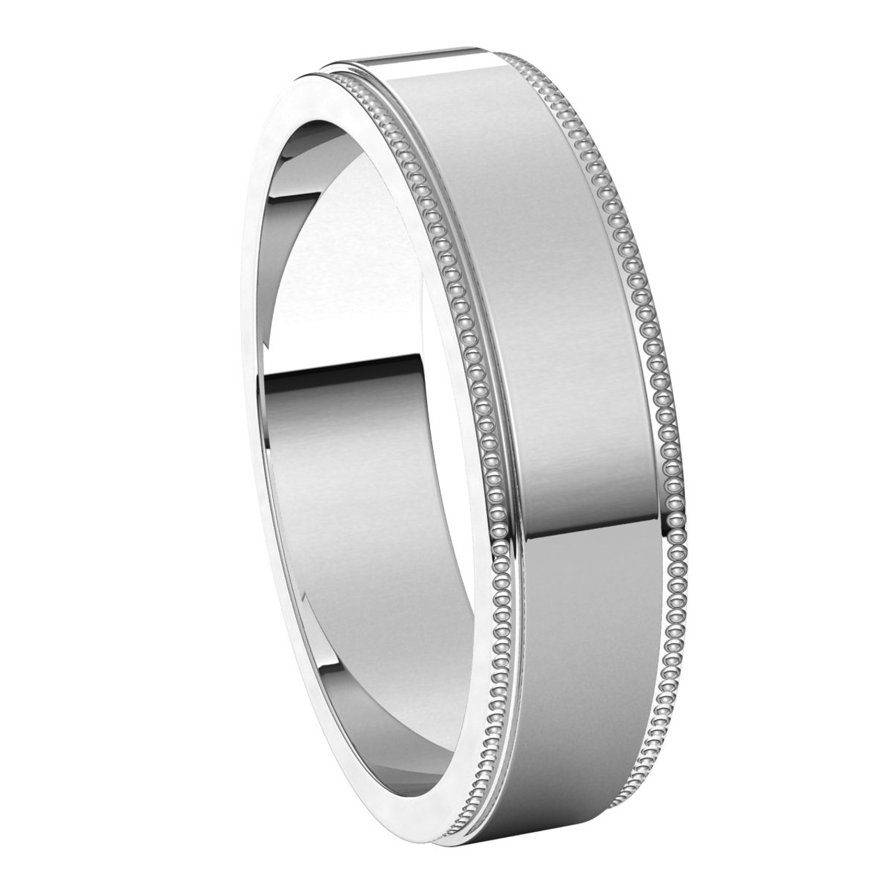 Platinum-5mm-Flat-Milgrain-Step-Edge-Wedding-Band-Side-View1