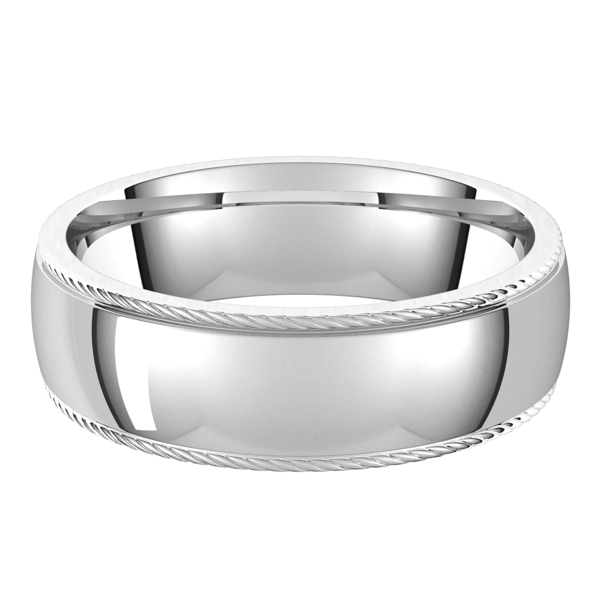 Platinum-6mm-Half-Round-Comfort-Fit-Rope-Edge-Wedding-Band-Horizontal-View