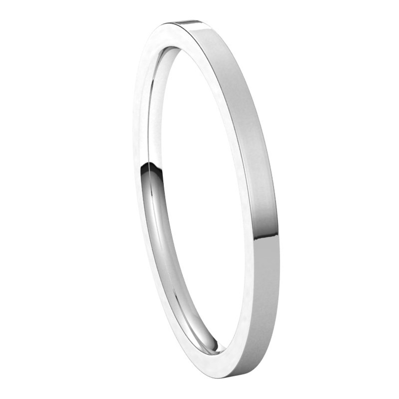 Sterling Silver 1.5mm Lightweight Flat Wedding Band