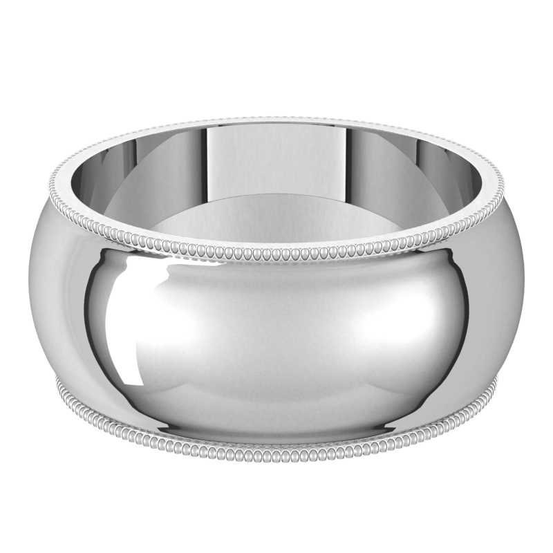 Sterling-Silver-9mm-Standard-Milgrain-Edge-Wedding-Band-Horizontal-View