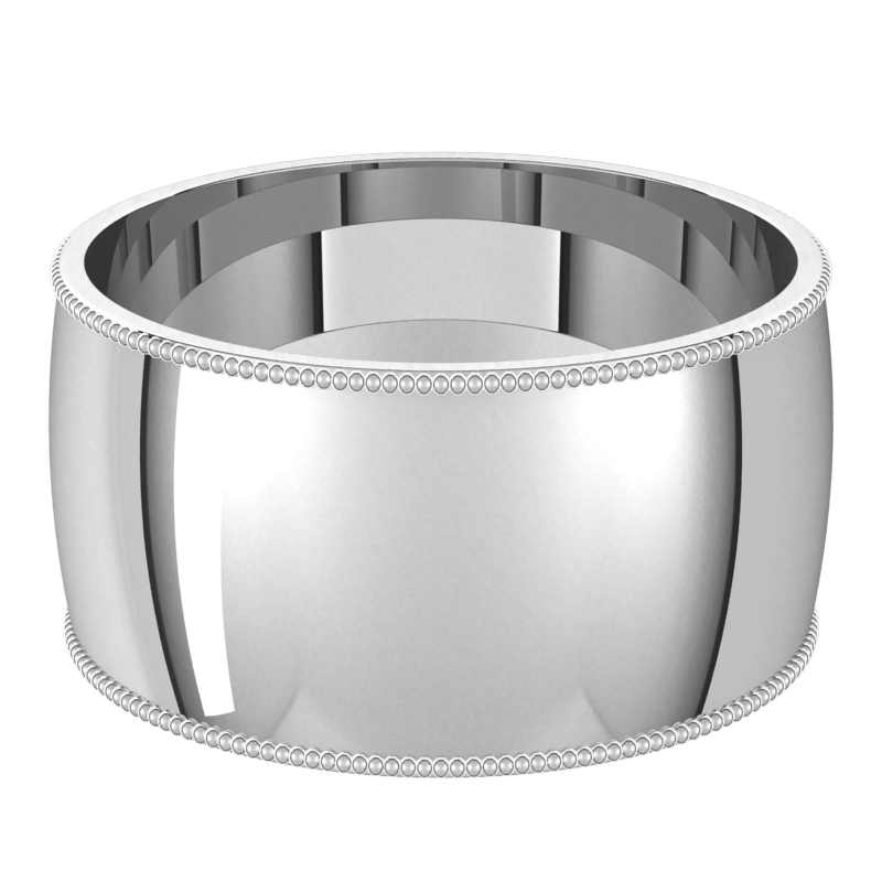 Sterling-Silver-10mm-Standard-Comfort-Fit-Milgrain-Edge-Wedding-Band-Horizontal-View