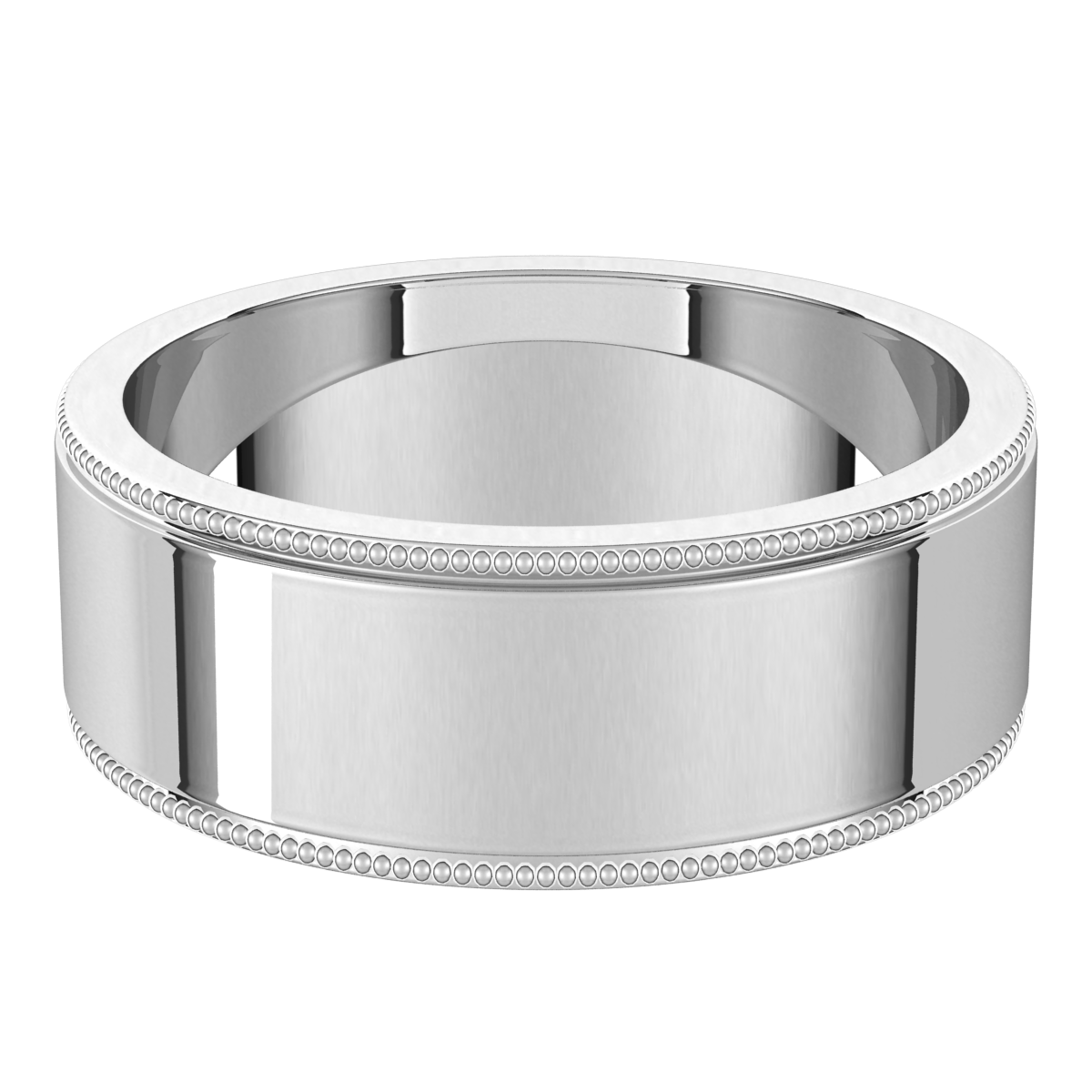 Sterling-Silver-7mm-Flat-Standard-Milgrain-Edge-Wedding-Band-Horizontal-View