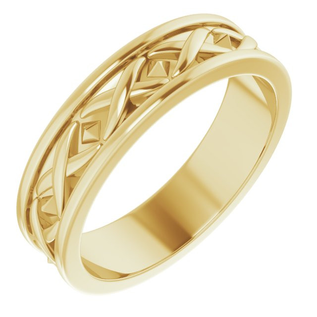 14K-Gold-6-mm-Wide-X-Pattern-Wedding-Band-Side-View2