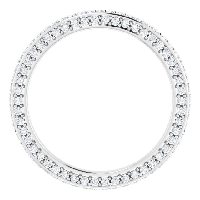 3/4-Carat-3-Sided-Diamond-Platinum-Eternity-Wedding-Band-Front-View
