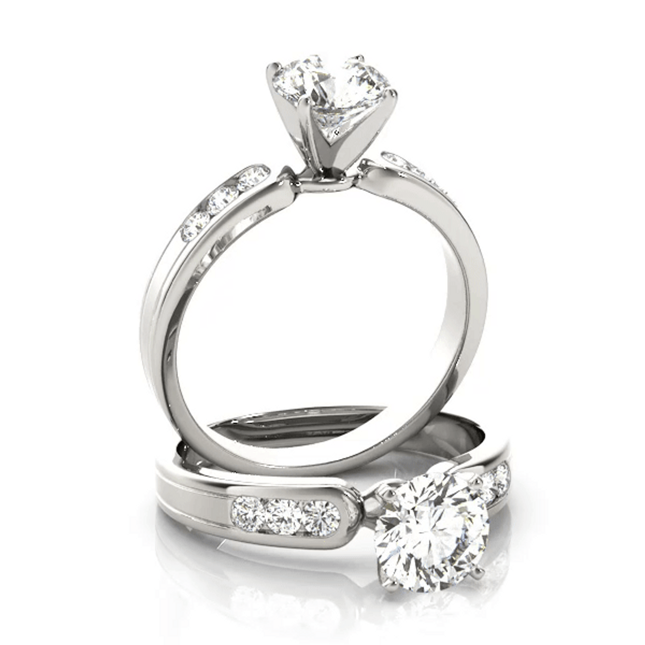 Engagement Ring Diamond 1/2-Carat 1-Carat to 5-Carat in 18K 14K  White Yellow Gold or Platinum