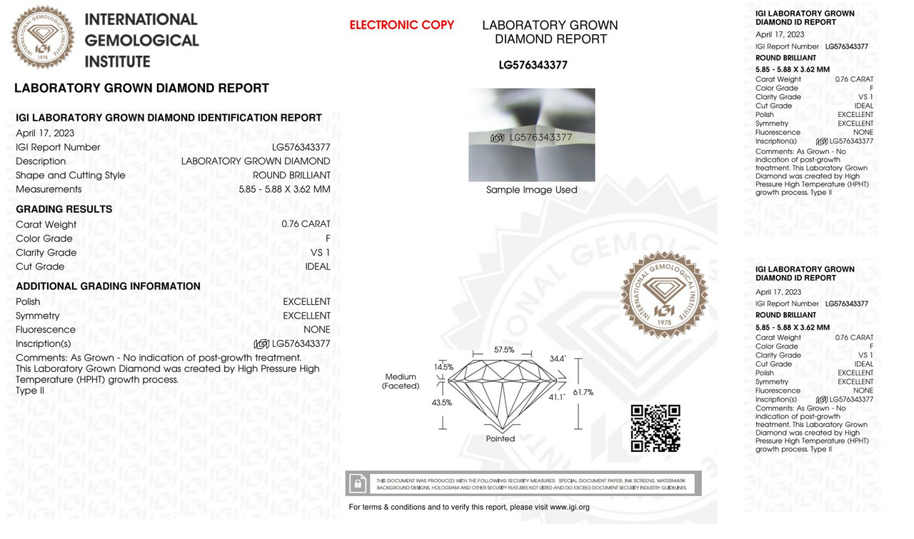 Igi lab grown sales diamond report