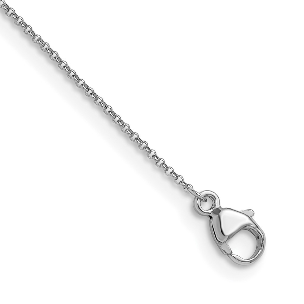 Solid 950 Platinum Rolo Link Chain Necklace 16