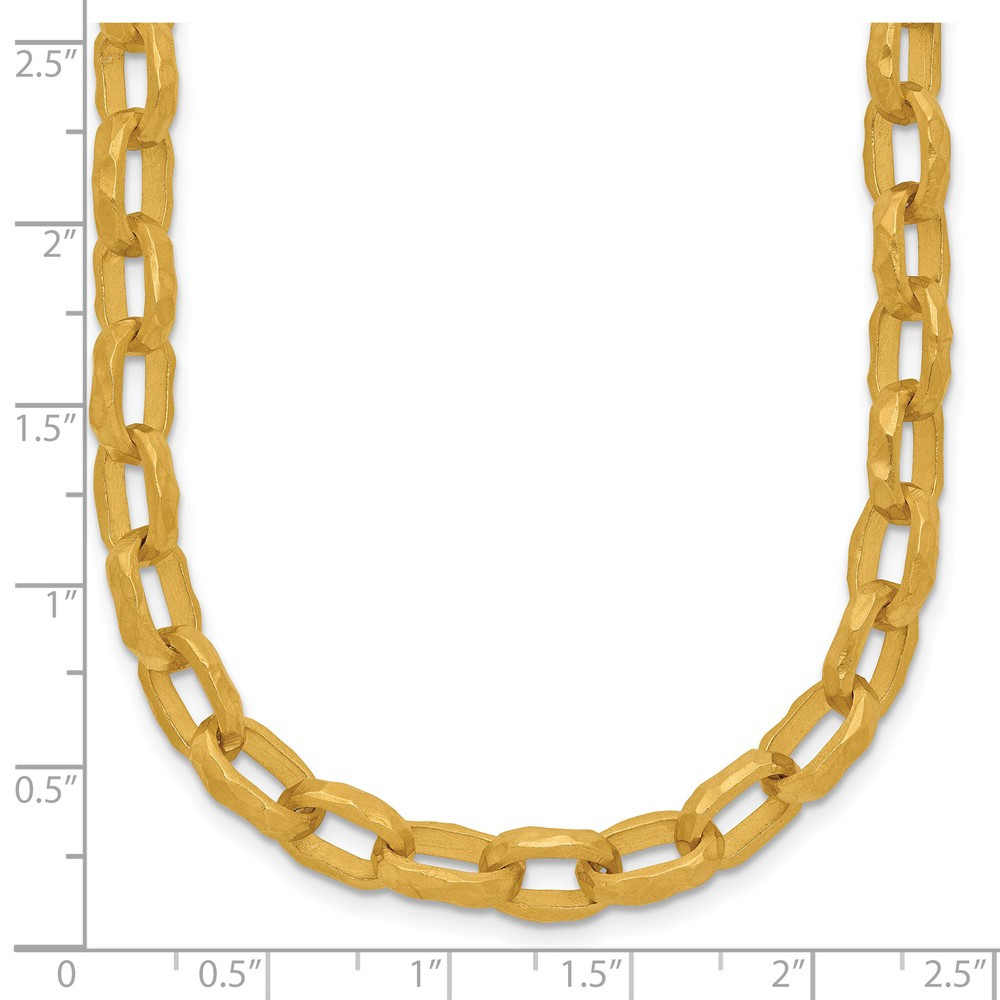Solid 22K Gold Brushed and Hammered 6.5mm Solid Oval Link Chain 20