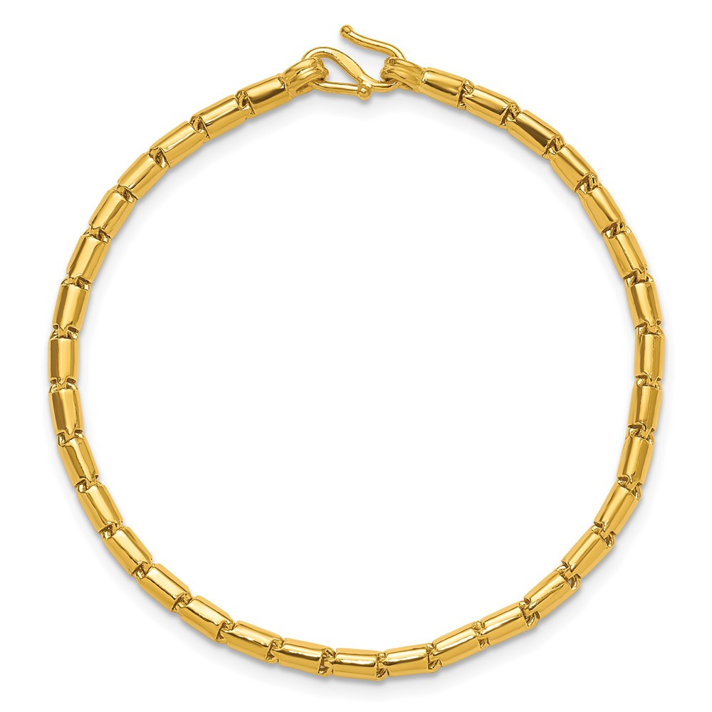 Solid 24K Gold Round Barrel Link Chain Necklace or Bracelet 3.2mm