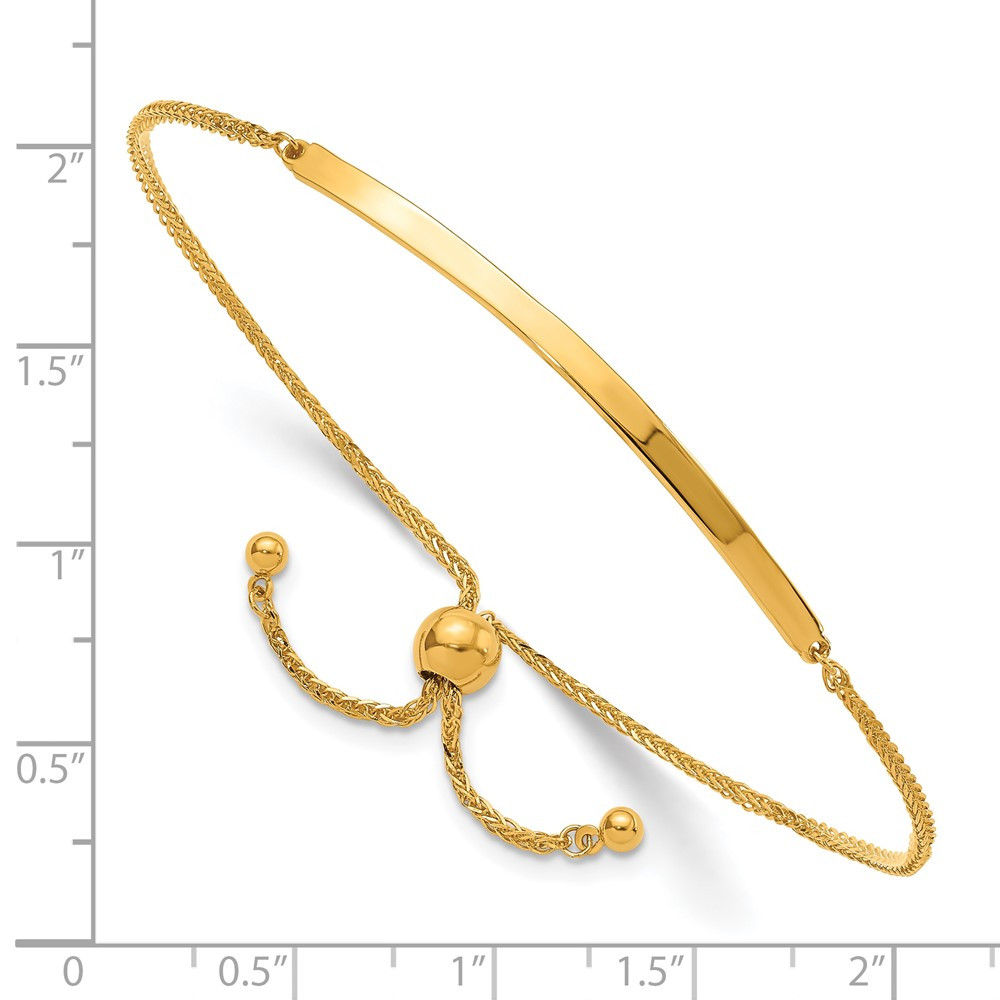 Solid 24K Gold Polished Bar Adjustable Bracelet - Roy Rose Jewelry