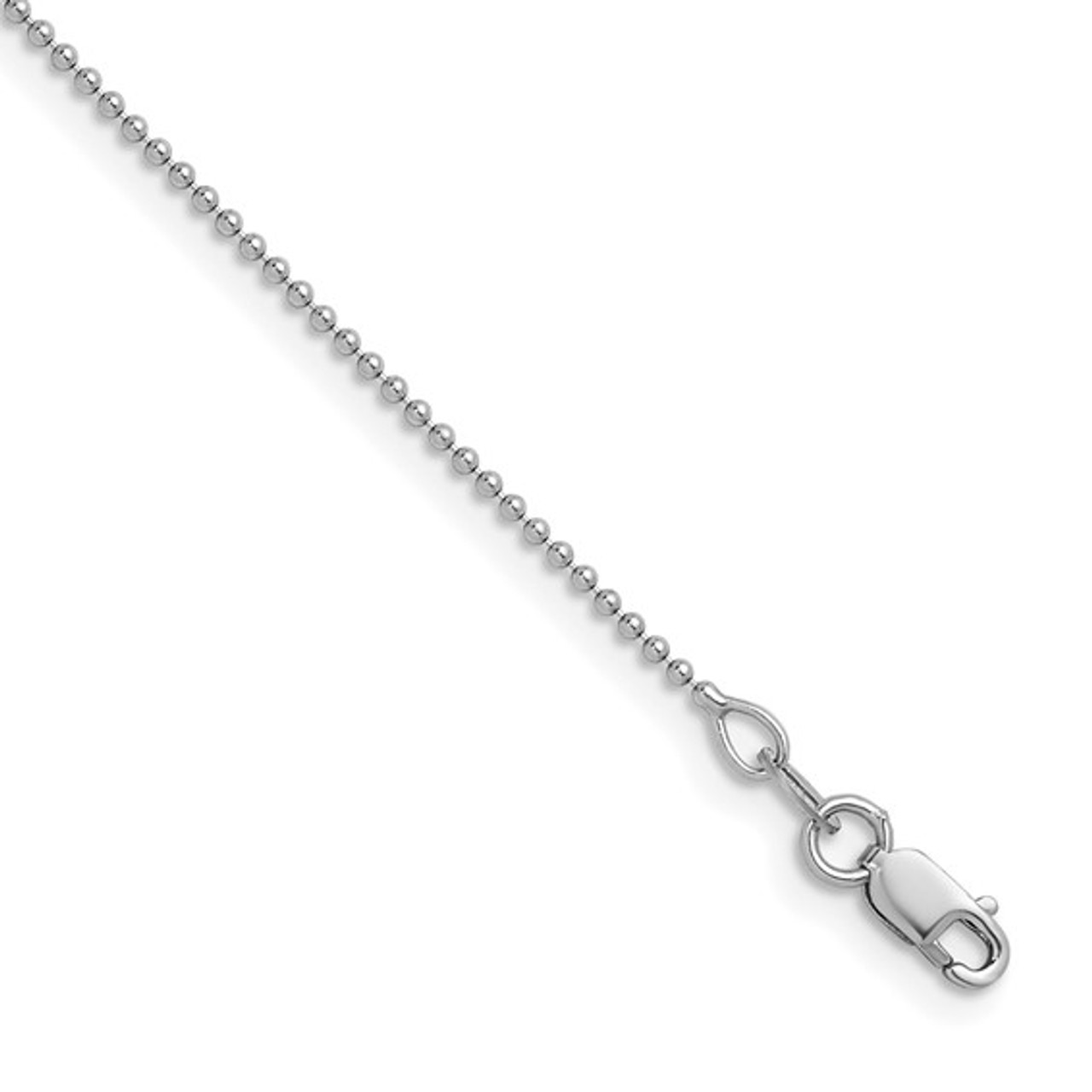 14K White Gold Beaded Polished Necklace 16" 18" 20" 24" and 30" 14K White Gold Beaded Polished Necklace 16" 18" 20" 24" and 30"