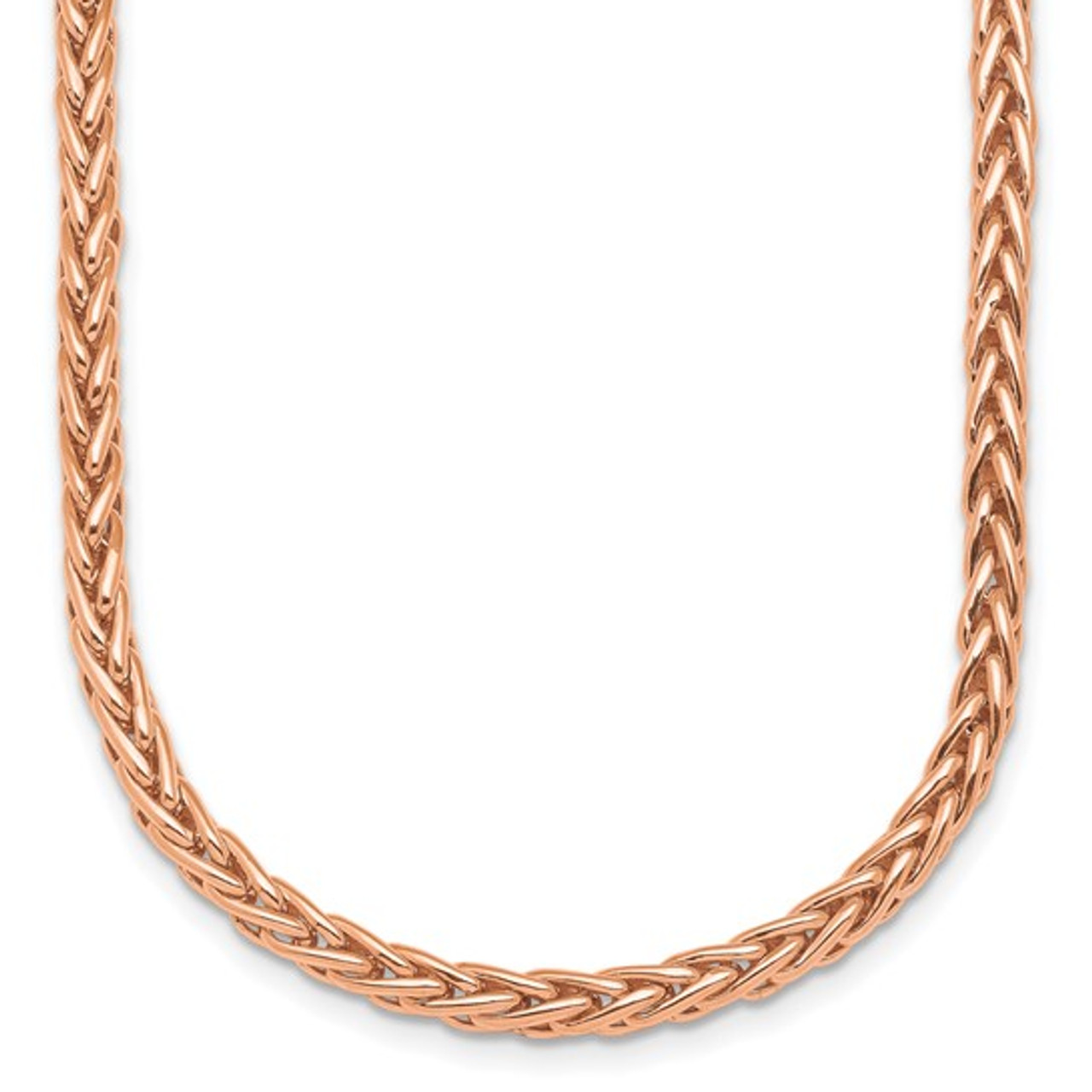 14K Rose Gold Polished Solid Round Wheat Chain Necklace 7.5" 8" 8.5" 18" 20" 24" and 30" 14K Rose Gold Polished Solid Round Wheat Chain Necklace 7.5" 8" 8.5" 18" 20" 24" and 30"