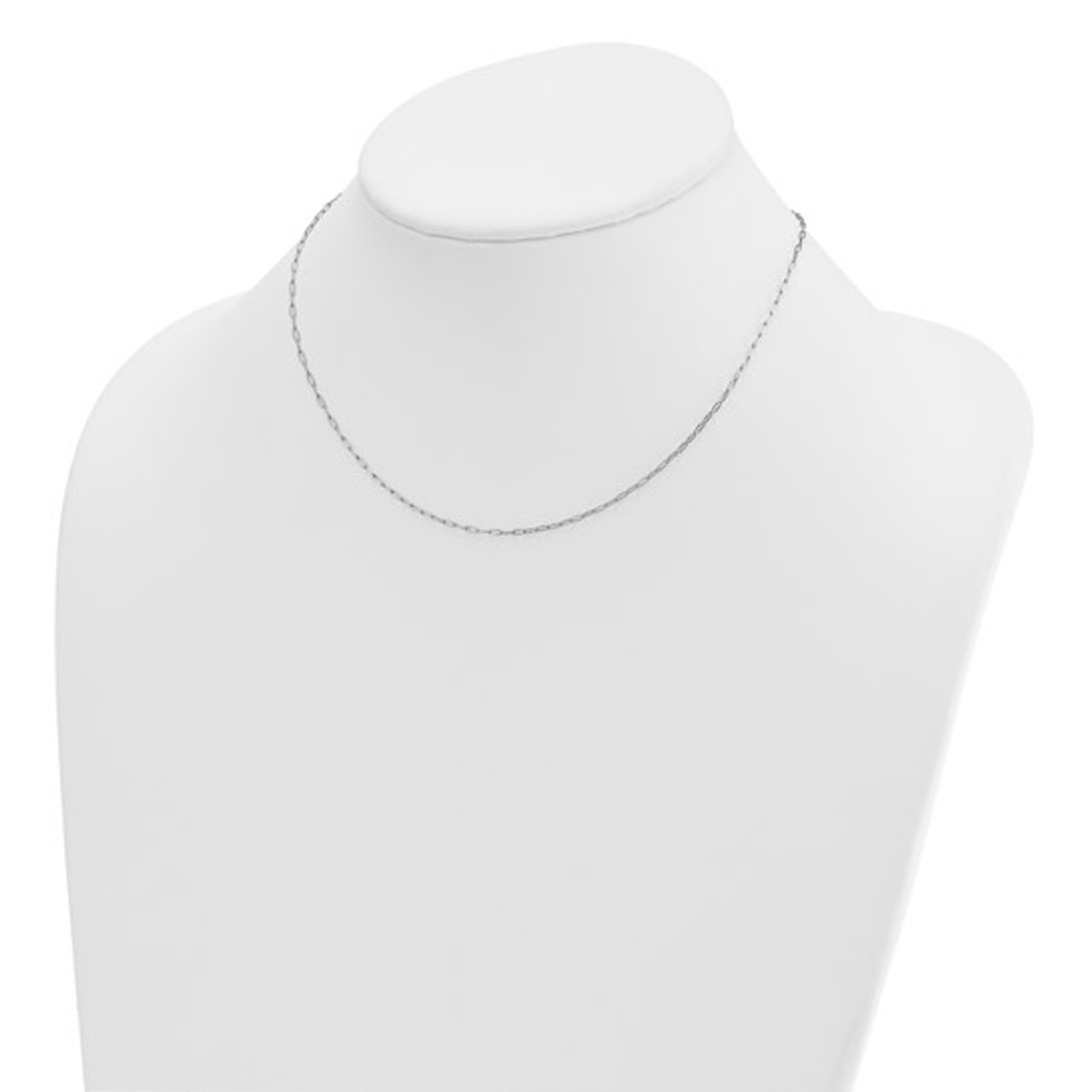 14K White Gold Polished Solid Flat Oval Link Chain Necklace 16" 18" 20" 24" and 30" 14K White Gold Polished Solid Flat Oval Link Chain Necklace 16" 18" 20" 24" and 30"