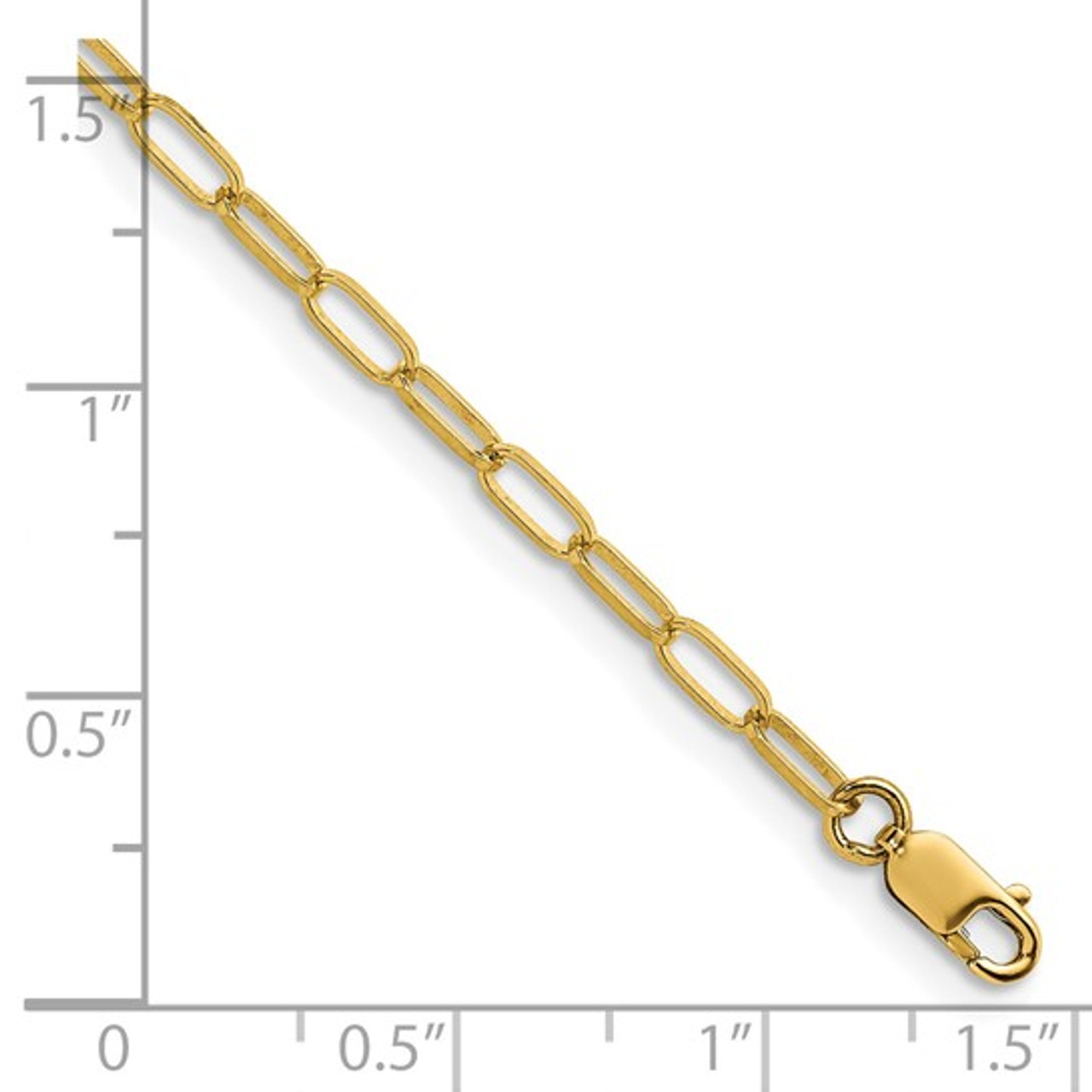 14K Yellow Gold Polished Solid Flat Oval Link Chain Bracelet / Necklace  7.5" 16" 18" 20" 24" and 30" 14K Yellow Gold Polished Solid Flat Oval Link Chain Bracelet / Necklace  7.5" 16" 18" 20" 24" and 30"
