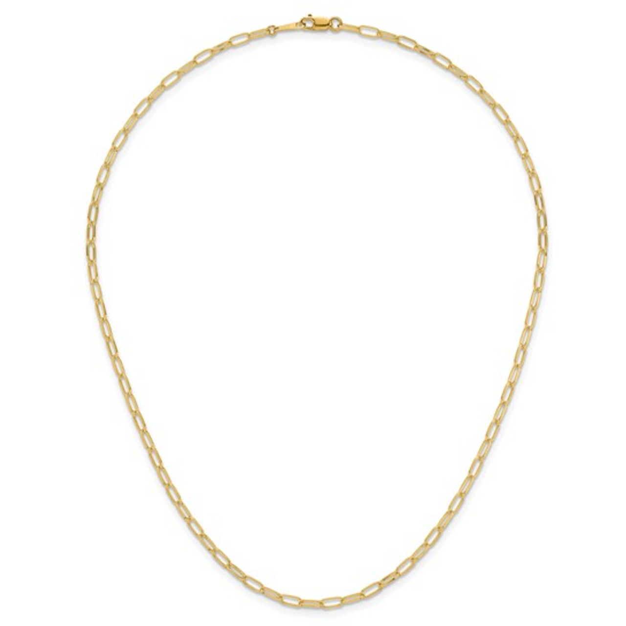 14K Yellow Gold Polished Solid Flat Oval Link Chain Bracelet / Necklace  7.5" 16" 18" 20" 24" and 30" 14K Yellow Gold Polished Solid Flat Oval Link Chain Bracelet / Necklace  7.5" 16" 18" 20" 24" and 30"