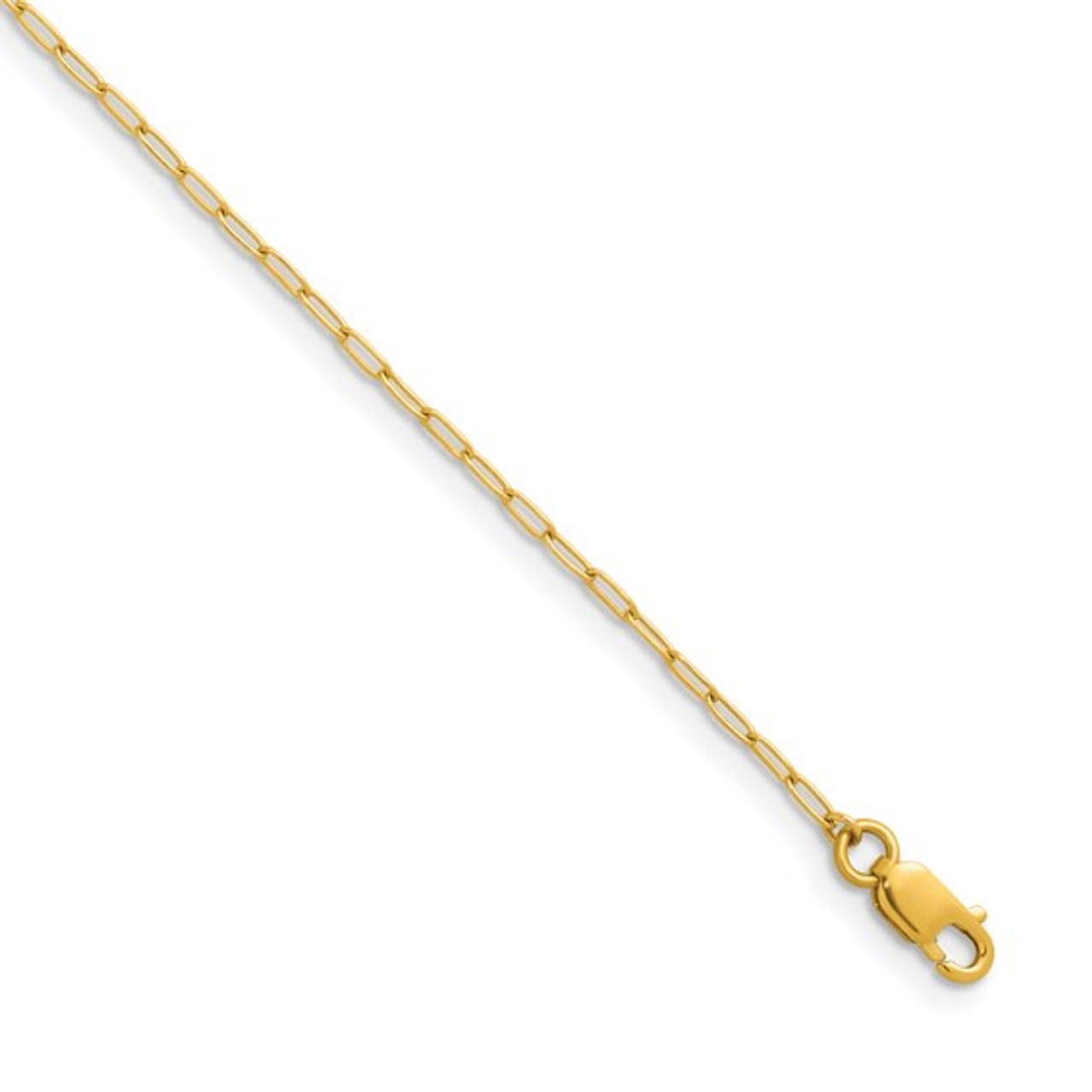 18K Yellow Gold Polished Solid Flat Oval Link Chain Necklace 16" 18" 20" 24" and 30" 18K Yellow Gold Polished Solid Flat Oval Link Chain Necklace 16" 18" 20" 24" and 30"