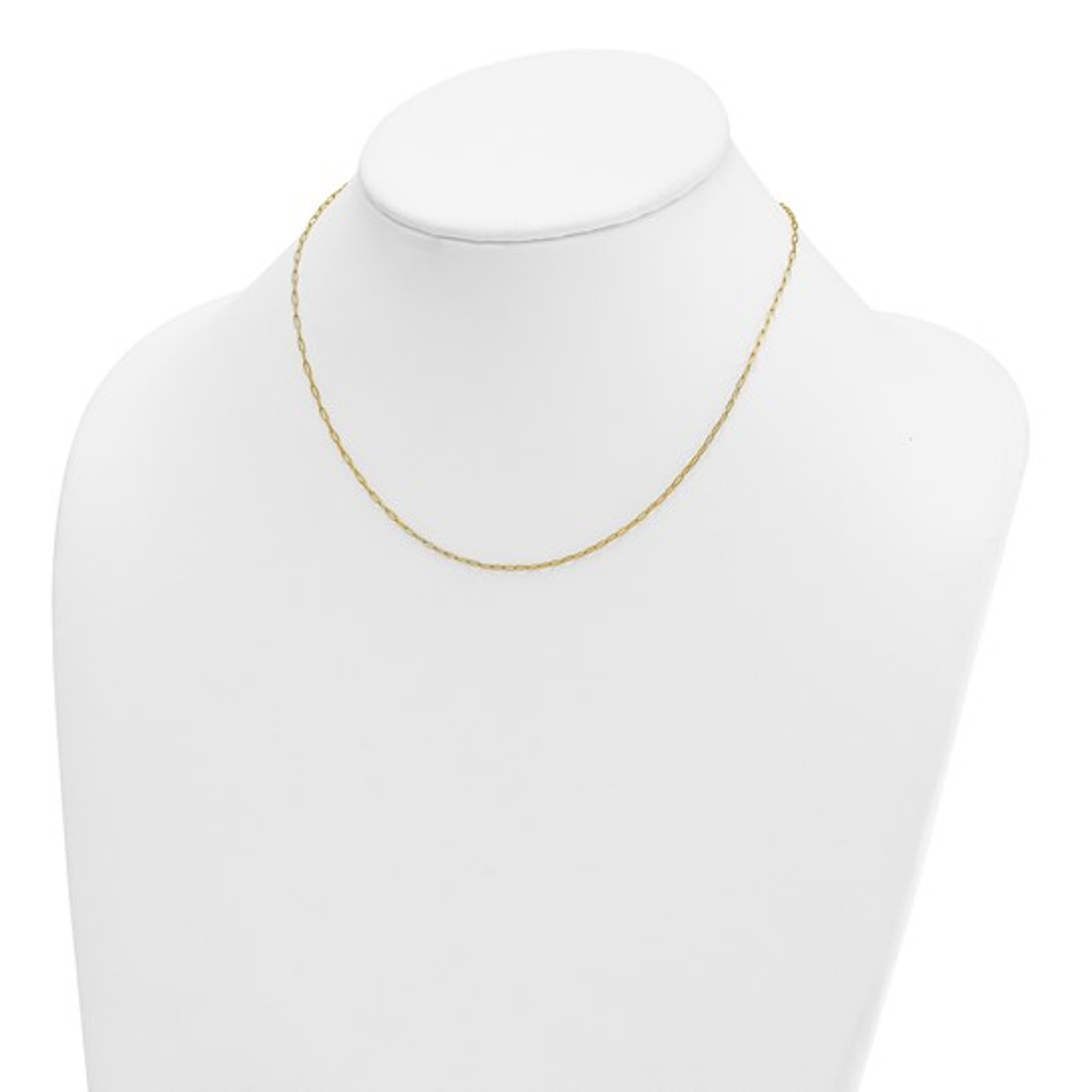 18K Yellow Gold Polished Solid Flat Oval Link Chain Necklace 16" 18" 20" 24" and 30" 18K Yellow Gold Polished Solid Flat Oval Link Chain Necklace 16" 18" 20" 24" and 30"