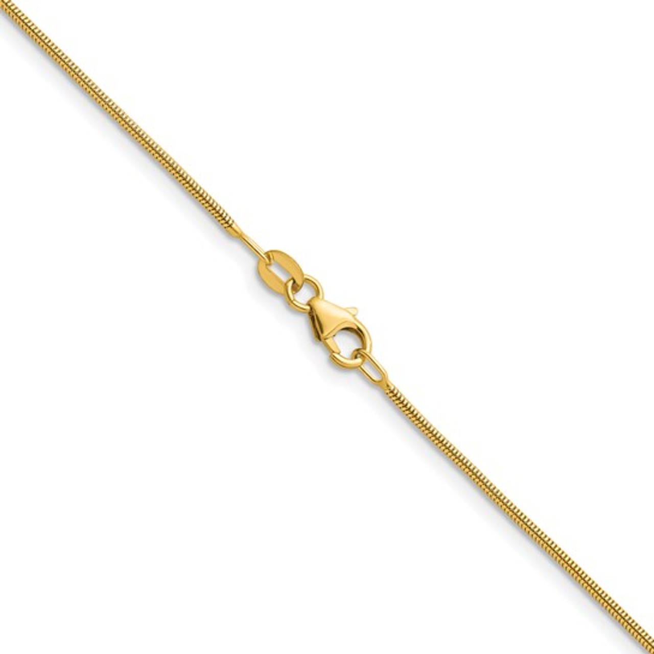 14K Yellow Gold Polished Solid Snake Chain Necklace 16" 18" 20" 24" and 30" 14K Yellow Gold Polished Solid Snake Chain Necklace 16" 18" 20" 24" and 30"