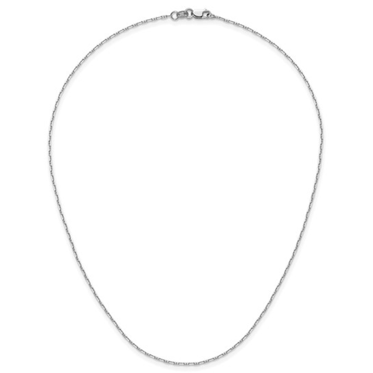 14K White Gold Polished Anchor Chain Necklace 16" 18" 20" 24" and 30" 14K White Gold Polished Anchor Chain Necklace 16" 18" 20" 24" and 30"