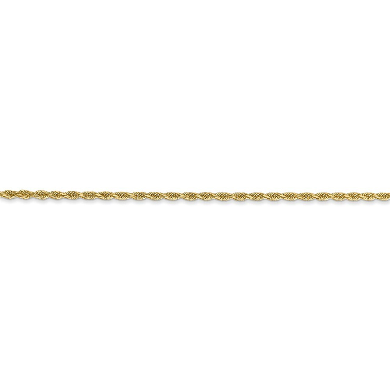 14K Yellow Gold 1.5mm Diamond-cut Rope Chain Anklet - Length 9'' inches - (C63-813)