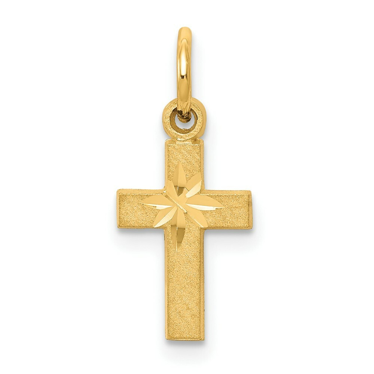 10K Yellow Gold Cross Charm - (A81-742)