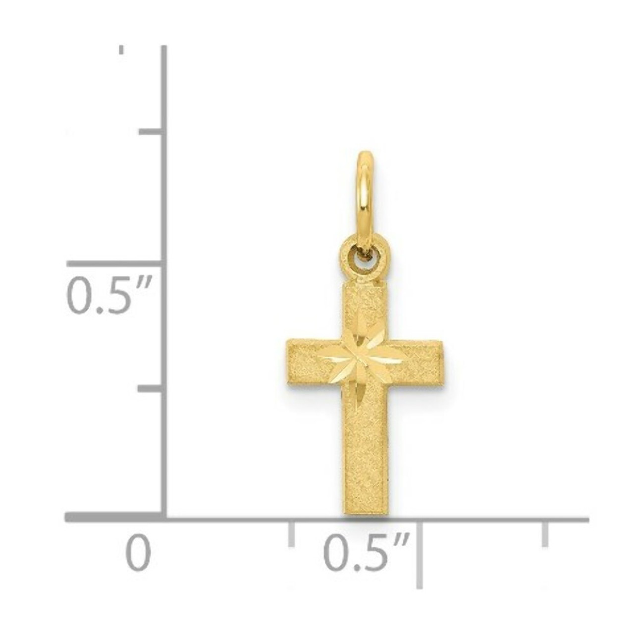 10K Yellow Gold Cross Charm - (A81-742)