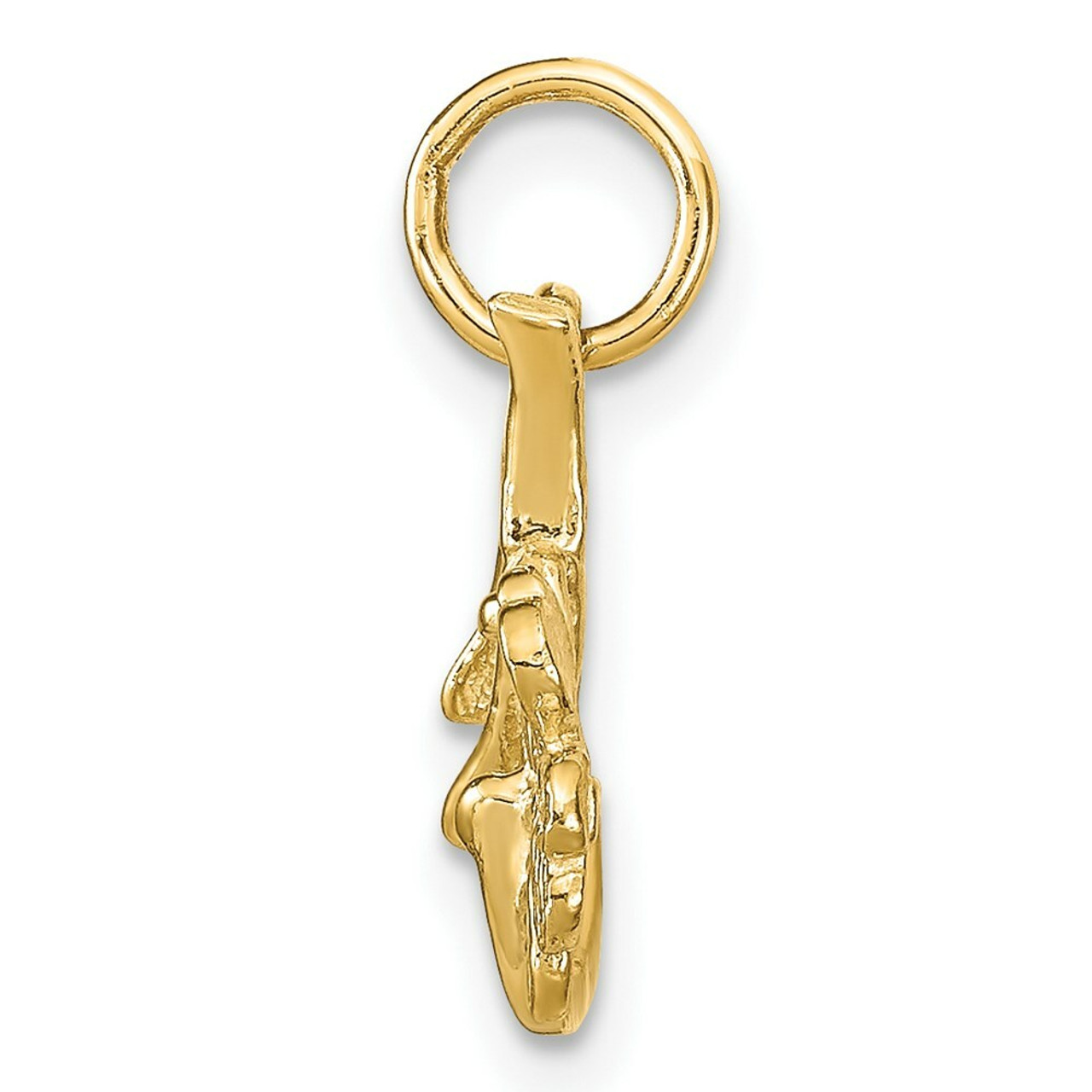 10K Yellow Gold Solid Horseshoe Wishbone & Shamrock Charm - (A81-751)