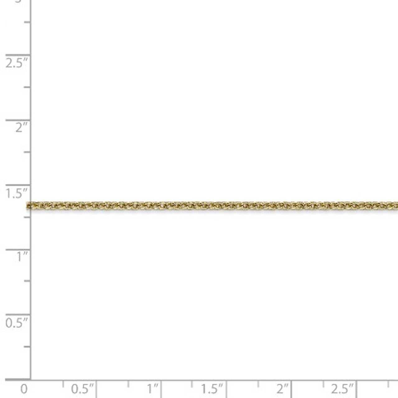 10K Yellow Gold 2mm Solid Polished Cable Chain Anklet - length: 9'' inches - (C63-849)
