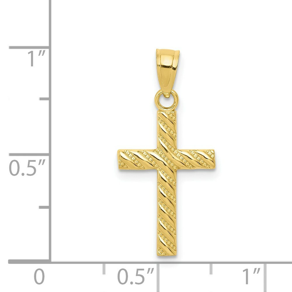 10K Yellow Gold Cross Pendant - (A81-794) - Roy Rose Jewelry