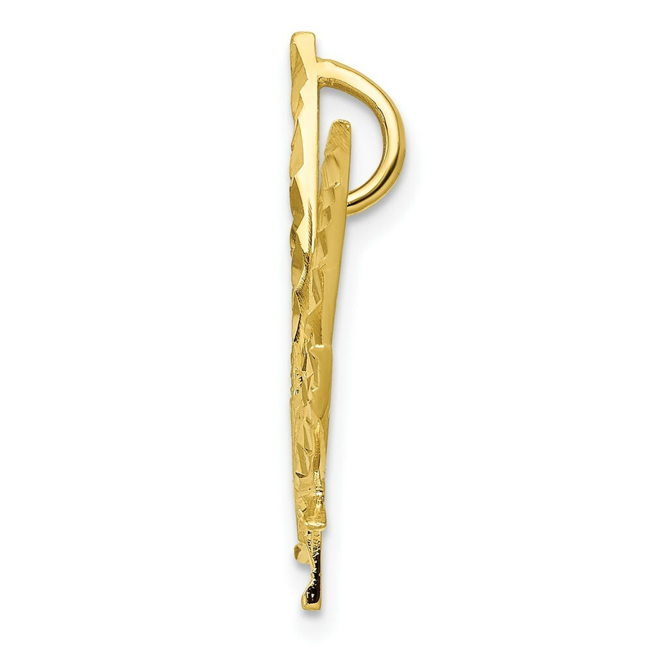 10K Yellow Gold Solid Satin Leaf Charm - (A81-805)