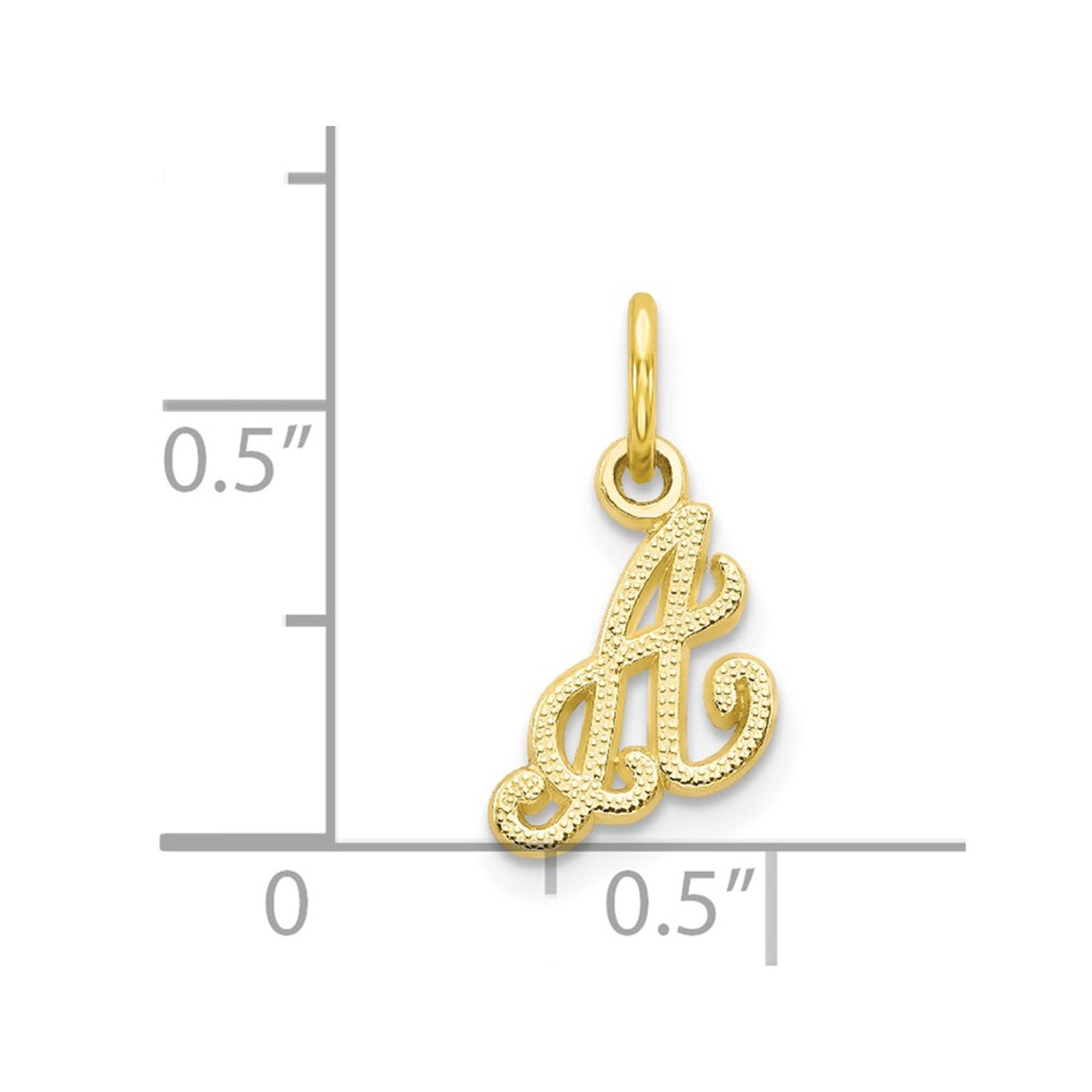 10K Yellow Gold Initial Letter A Charm Pendant - (A81-824)