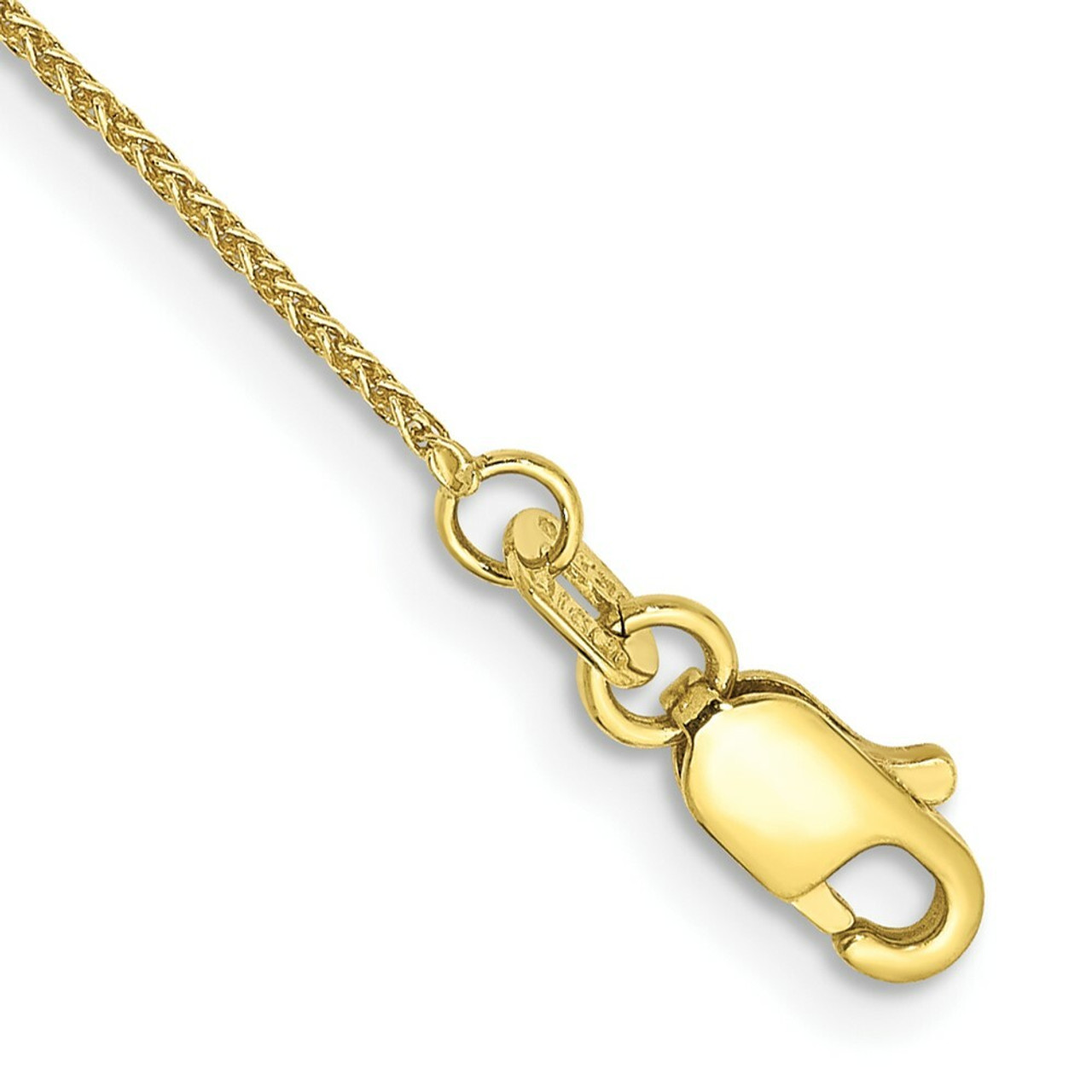 10K Yellow Gold 0.80mm Spiga Pendant Chain Anklet - length: 10'' inches - (C63-857)