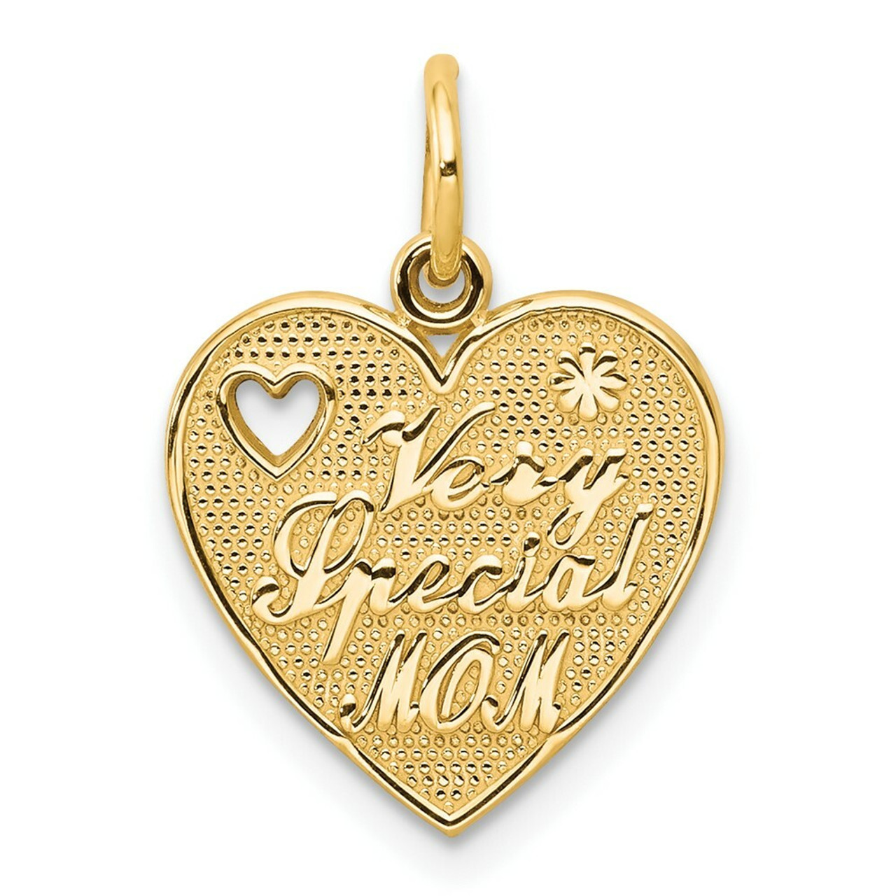 10K Yellow Gold Very Special MOM Heart Charm - (A81-840)