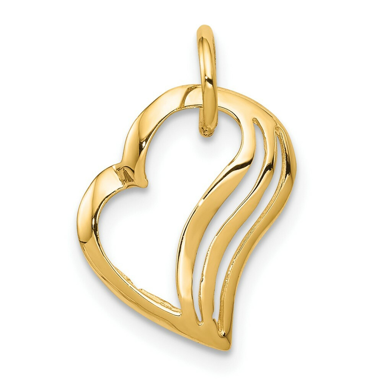 10K Yellow Gold Heart Charm - (A81-847)