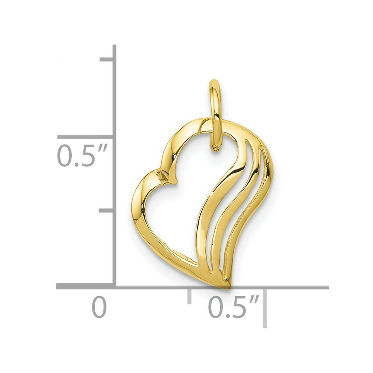 10K Yellow Gold Heart Charm - (A81-847)