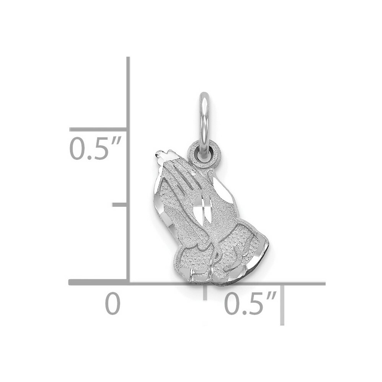 10K White Gold Praying Hands Charm - (A81-848)