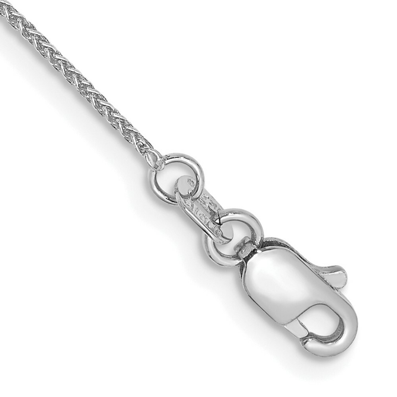 10k White Gold .8mm Spiga Chain Anklet - length: 10" inches - (C63-862)