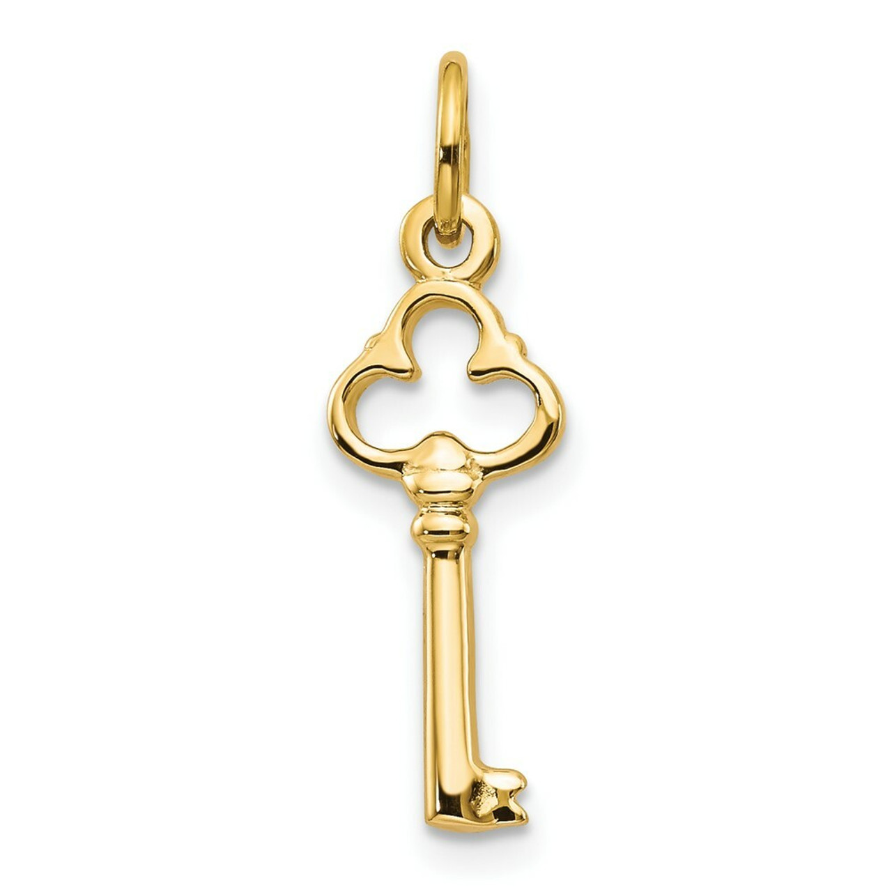 10K Yellow Gold Solid Key Charm - (A81-856)
