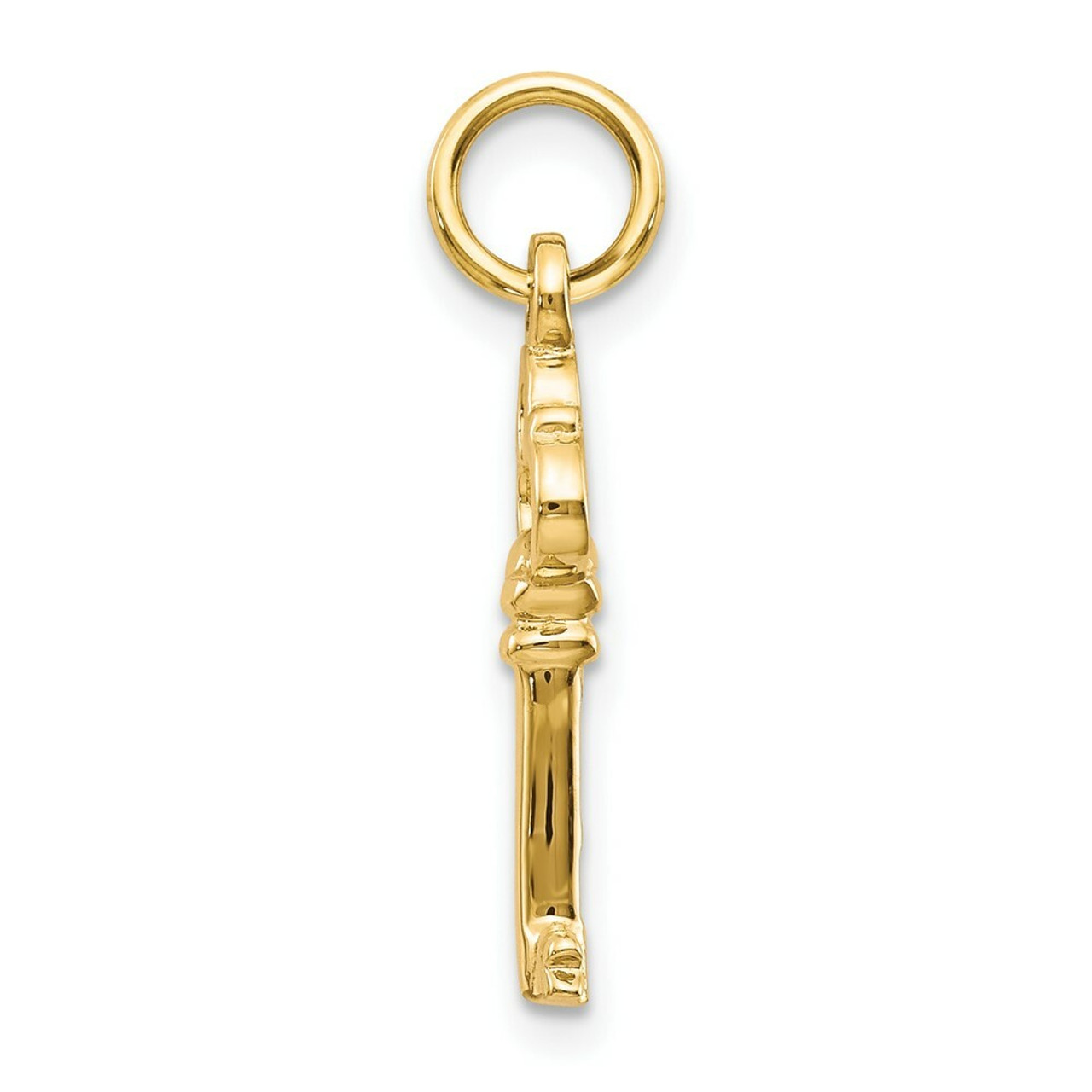 10K Yellow Gold Solid Key Charm - (A81-856)