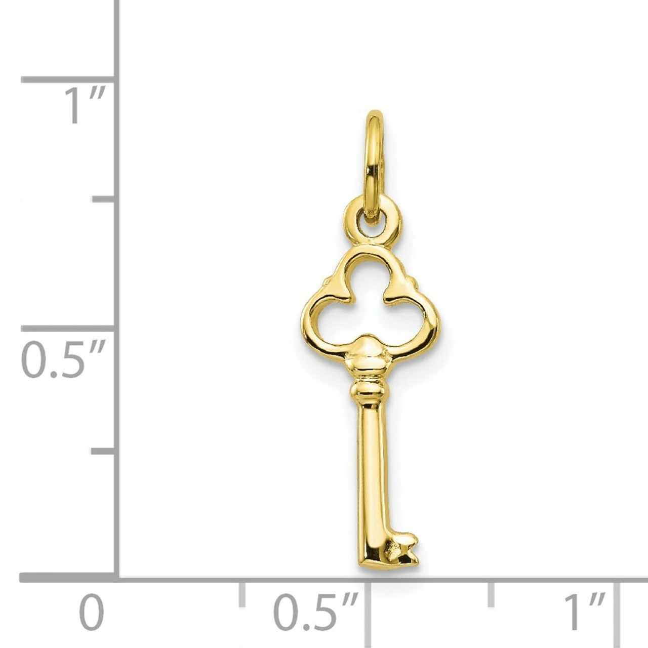 10K Yellow Gold Solid Key Charm - (A81-856)