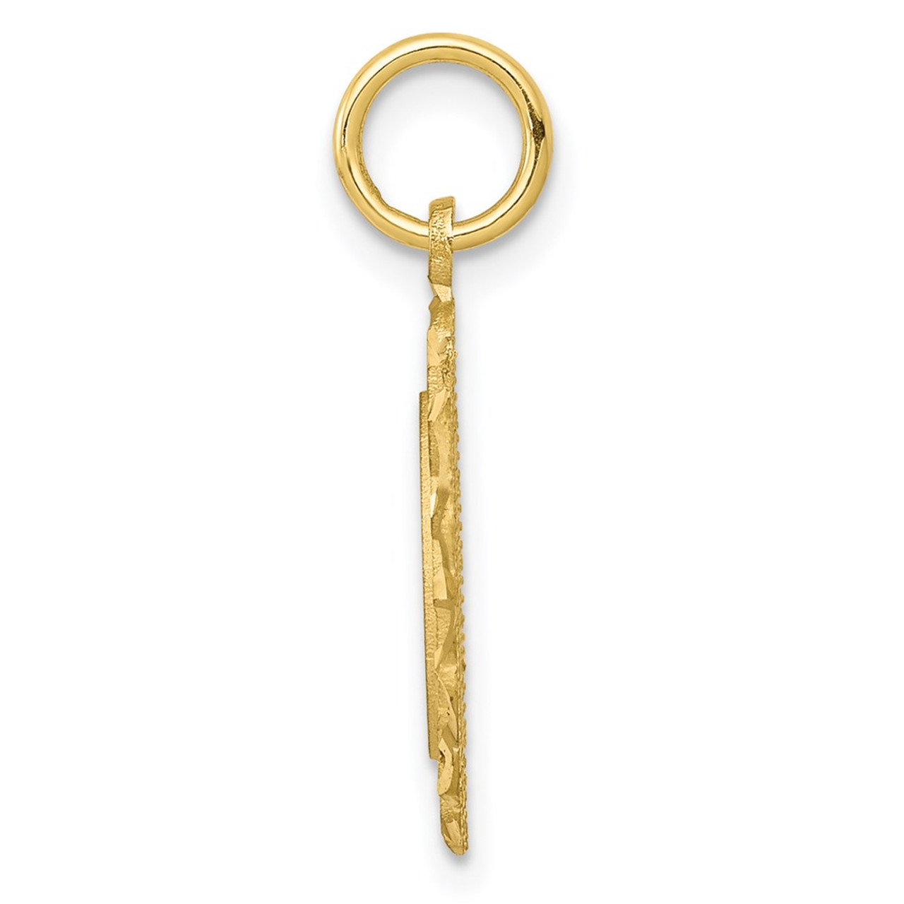 10K Yellow Gold Circle with Filigree Edges Charm - (A81-867)
