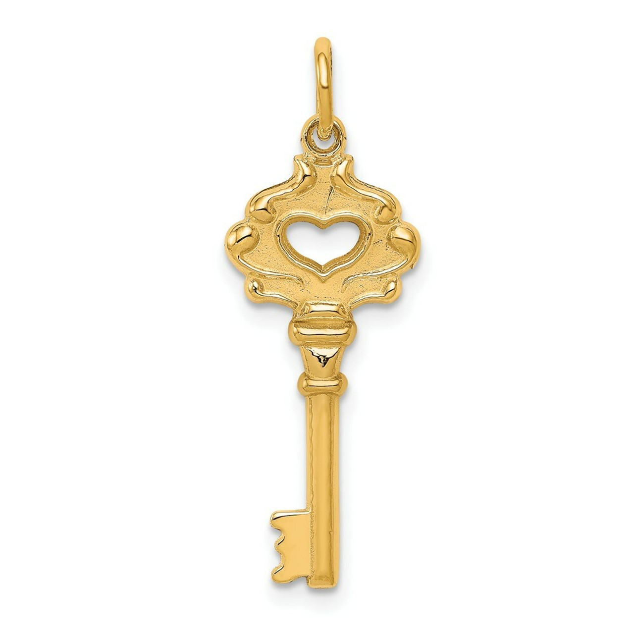 10K Yellow Gold Solid Key Charm - (A81-877)