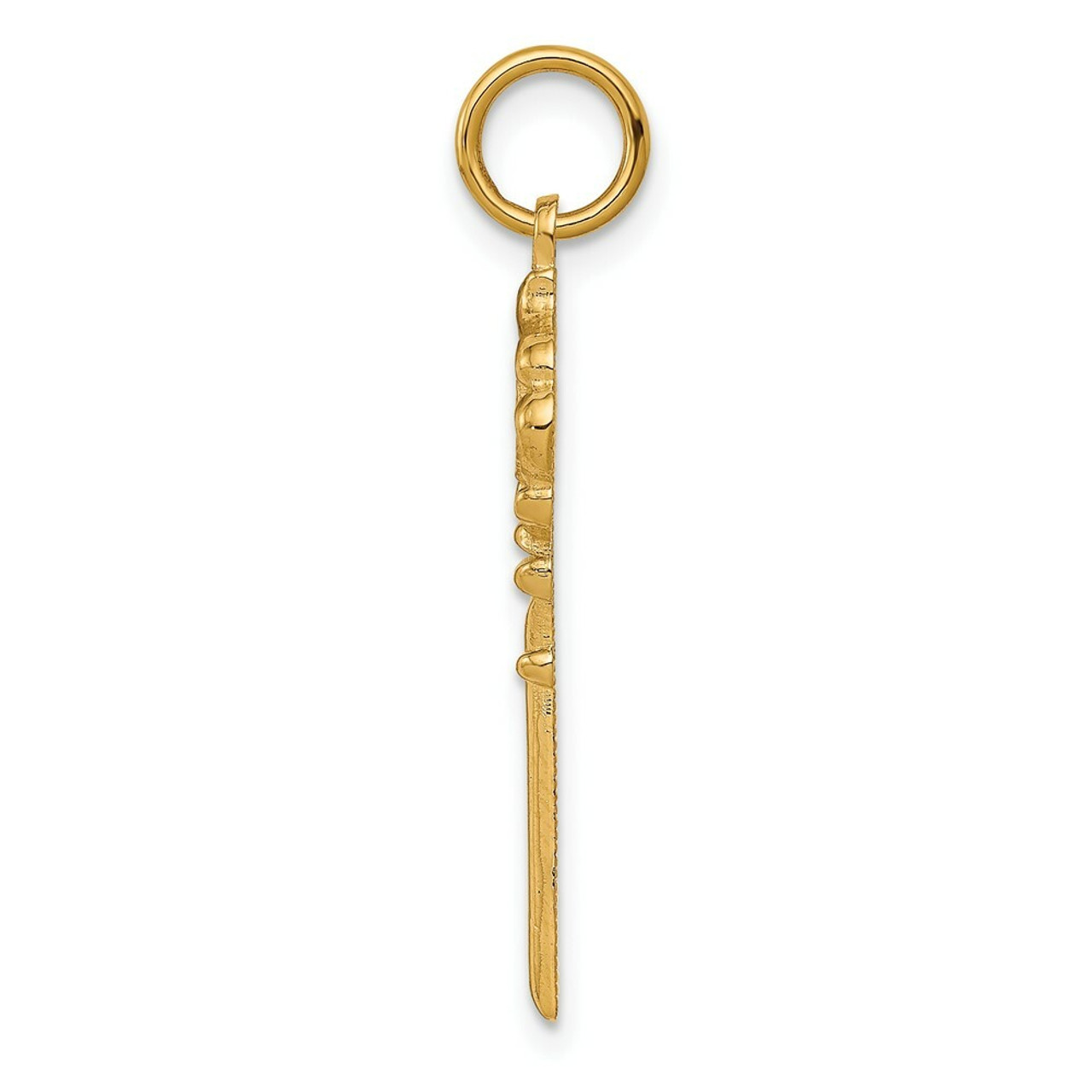 10K Yellow Gold Solid Key Charm - (A81-877)