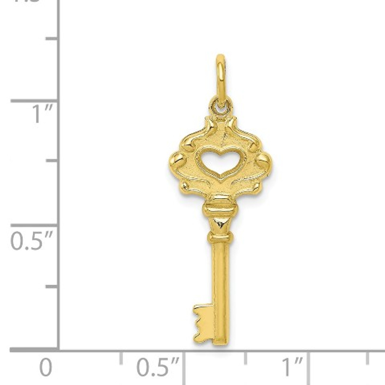 10K Yellow Gold Solid Key Charm - (A81-877)
