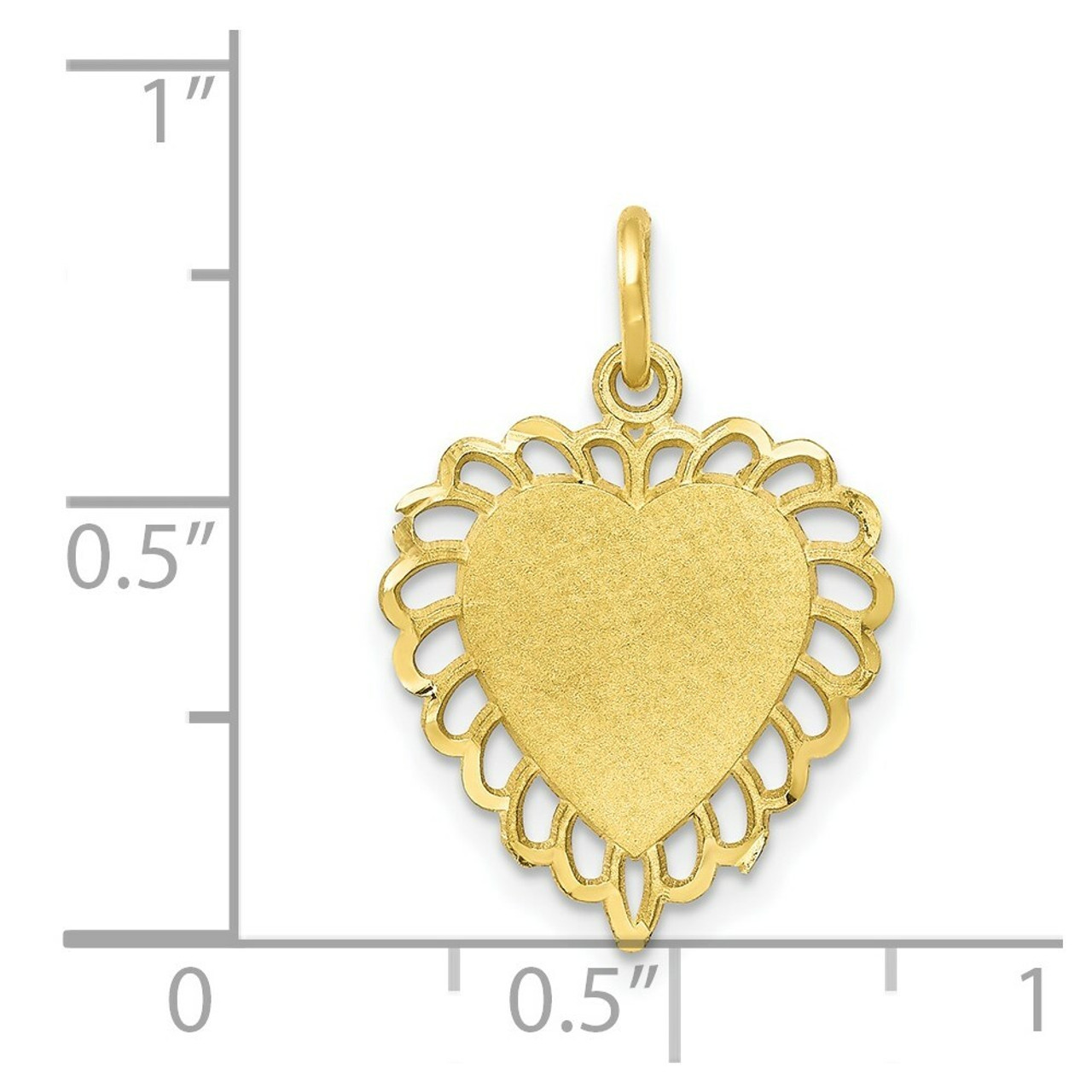 10K Yellow Gold Heart Charm - (A81-878)